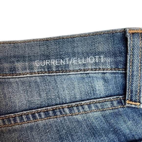 Current Elliott The Ankle Skinny Super Luxe Destroy Repair Jeans Size 27 - Picture 6 of 9